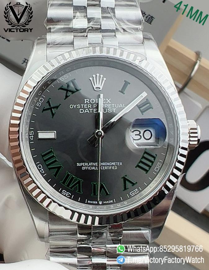 VF Watches DateJust 41MM 126334 Wimbledon Slate Dial Roman Indexes Jubilee Bracelet DanDong 3235 Movement 00 1 VF Watches DateJust 41MM 126334 Wimbledon Slate Dial Roman Indexes Jubilee Bracelet DanDong 3235 Movement 00 1