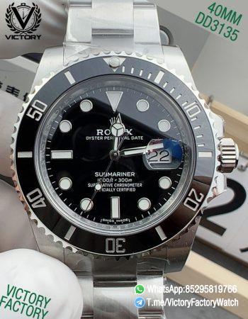 Victory Factory VF Watch Submariner Date 116610LN Black Dial Black Ceramic Bezel 904L Steel Case Oyster Bracelet DD3135 Movement 00