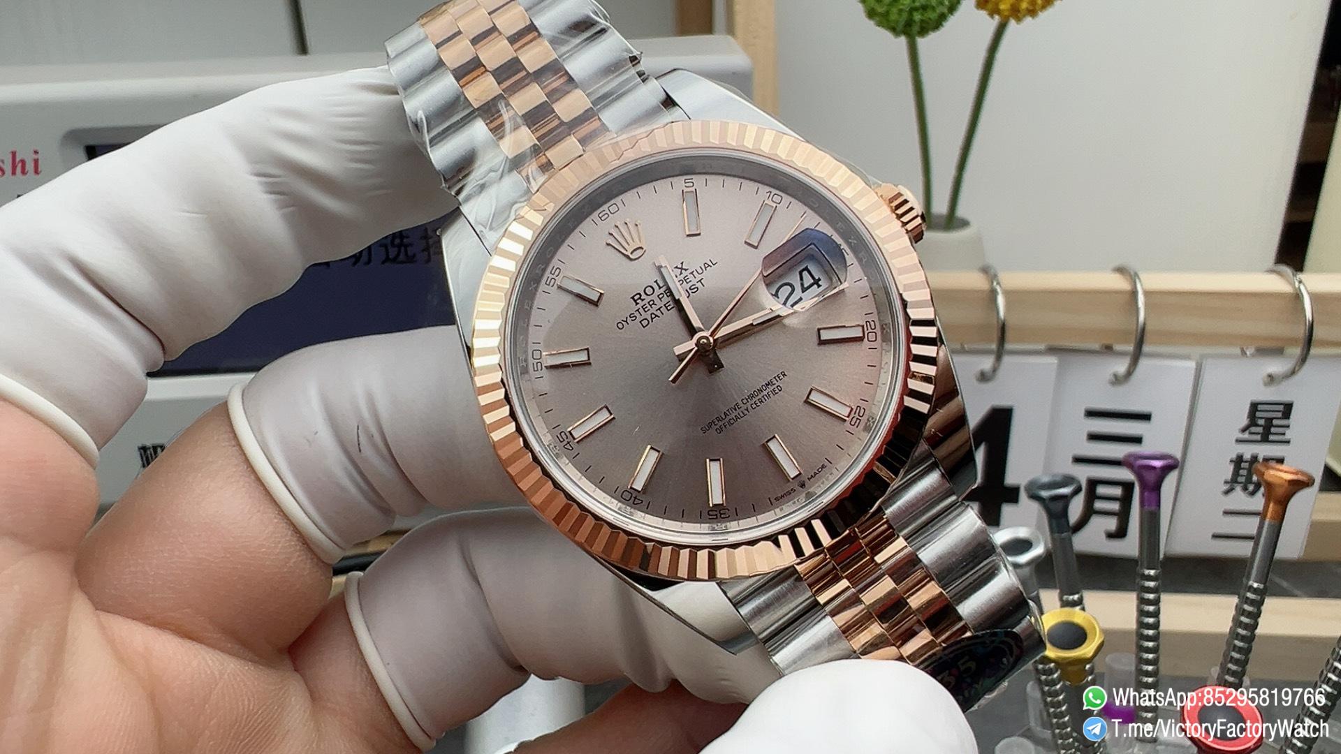 Victory Factory Watch DateJust 41 Ref 126331 in Oystersteel and Rose Gold Sundust Dial Jubilee Bracelet DD3235 Movement 01 Victory Factory Watch DateJust 41 Ref 126331 in Oystersteel and Rose Gold Sundust Dial Jubilee Bracelet DD3235 Movement 01