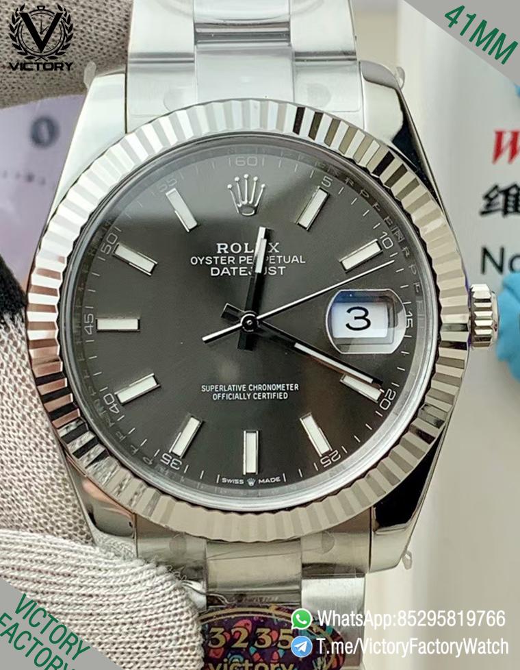 Victory Factory Watch Datejust 41 REF 126334 Slate Dial Fluted Bezel 904L Steel Case Oyster Bracelet DanDong 3235 Movement 00 Victory Factory Watch Datejust 41 REF 126334 Slate Dial Fluted Bezel 904L Steel Case Oyster Bracelet DanDong 3235 Movement 00