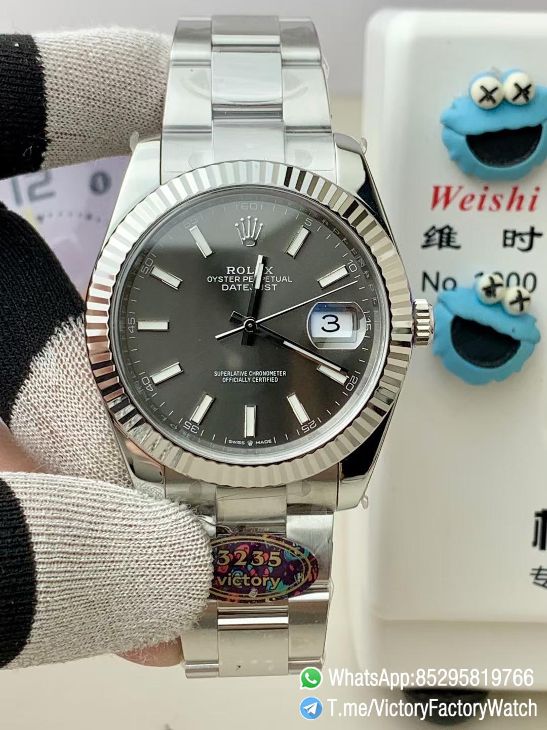 Victory Factory Watch Datejust 41 REF 126334 Slate Dial Fluted Bezel 904L Steel Case Oyster Bracelet DanDong 3235 Movement 01 Victory Factory Watch Datejust 41 REF 126334 Slate Dial Fluted Bezel 904L Steel Case Oyster Bracelet DanDong 3235 Movement 01