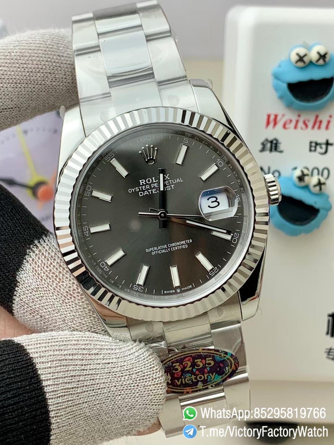 Victory Factory Watch Datejust 41 REF 126334 Slate Dial Fluted Bezel 904L Steel Case Oyster Bracelet DanDong 3235 Movement 02 Victory Factory Watch Datejust 41 REF 126334 Slate Dial Fluted Bezel 904L Steel Case Oyster Bracelet DanDong 3235 Movement 02