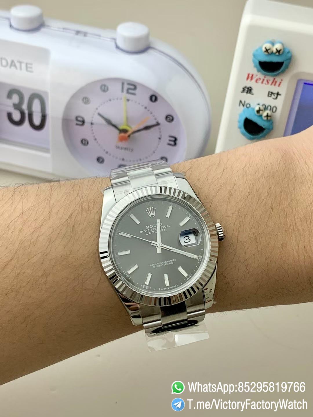 Victory Factory Watch Datejust 41 REF 126334 Slate Dial Fluted Bezel 904L Steel Case Oyster Bracelet DanDong 3235 Movement 06 Victory Factory Watch Datejust 41 REF 126334 Slate Dial Fluted Bezel 904L Steel Case Oyster Bracelet DanDong 3235 Movement 06