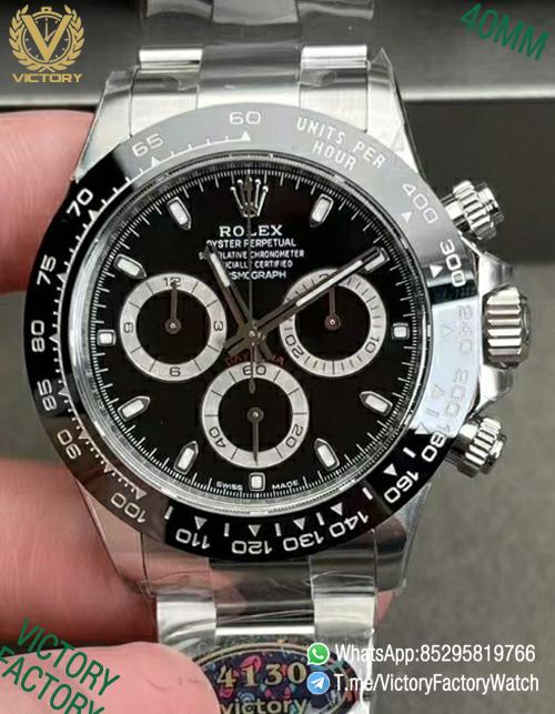 Victory Factory Watch Daytona 116500 904L Steel Case and Bracelet Black Dial Black Ceramic Bezel DanDong 4130 Calibre 00 Victory Factory Watch Daytona 116500 904L Steel Case and Bracelet Black Dial Black Ceramic Bezel DanDong 4130 Calibre 00