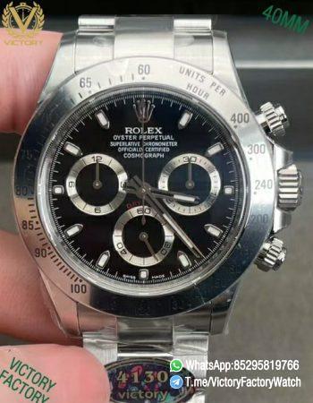 Victory Factory Watch Daytona 116520 Black Dial 904L Steel Case and Bezel Oyster Bracelet DanDong 4130 Calibre 00