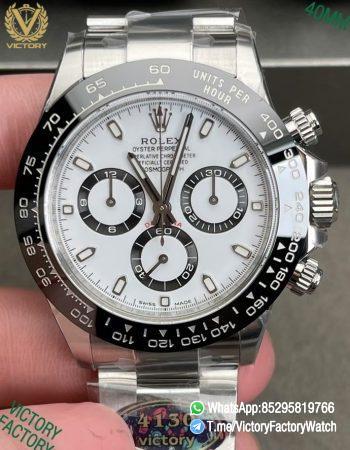 Victory Factory Watch Daytona Panda Ref 116500 White Dial Black Ceramic Bezel 904L Steel Case and Bracelet DanDong 4130 Calibre 000