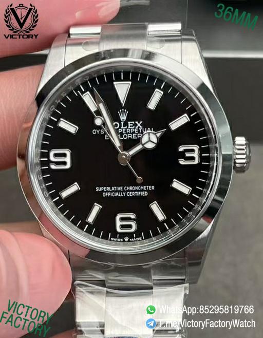 Victory Factory Watch Explorer 124270 36mm Black Dial 904L Steel Case Oyster Bracelet DanDong 3230 Movement 000 Victory Factory Watch Explorer 124270 36mm Black Dial 904L Steel Case Oyster Bracelet DanDong 3230 Movement 000