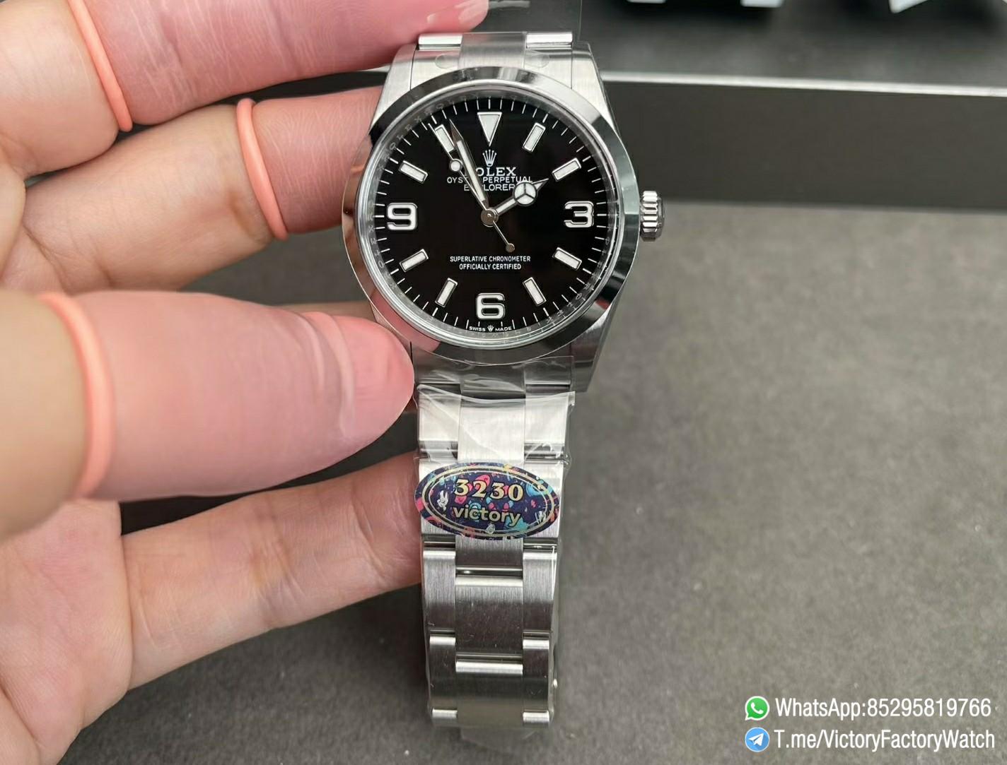 Victory Factory Watch Explorer 124270 36mm Black Dial 904L Steel Case Oyster Bracelet DanDong 3230 Movement 01 Victory Factory Watch Explorer 124270 36mm Black Dial 904L Steel Case Oyster Bracelet DanDong 3230 Movement 01