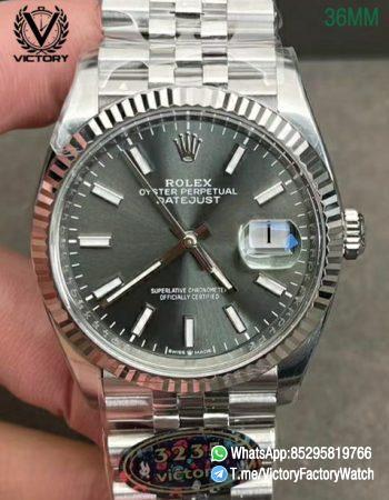 Victory Factory Watch VF DateJust 36MM 126234 Gray Dial Jubilee Bracelet DanDong 3235 Movement 00