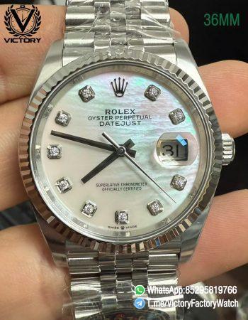 Victory Factory Watch VF DateJust 36MM 126234 MOP Diamond Set Dial Jubilee Bracelet DanDong 3235 Movement 000