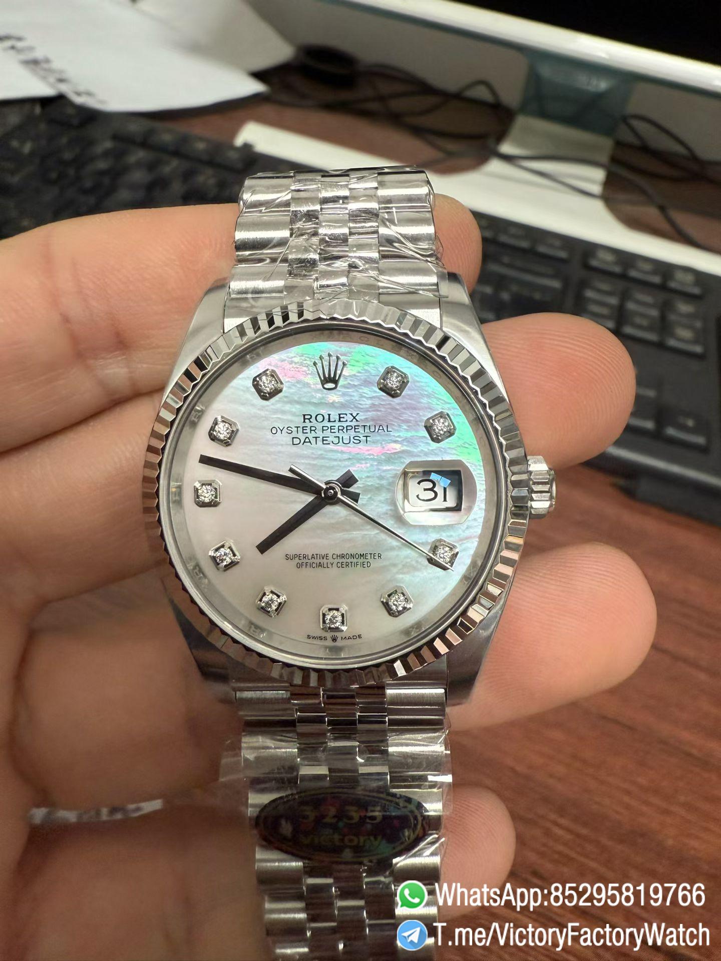 Victory Factory Watch VF DateJust 36MM 126234 MOP Diamond Set Dial Jubilee Bracelet DanDong 3235 Movement 01 Victory Factory Watch VF DateJust 36MM 126234 MOP Diamond Set Dial Jubilee Bracelet DanDong 3235 Movement 01