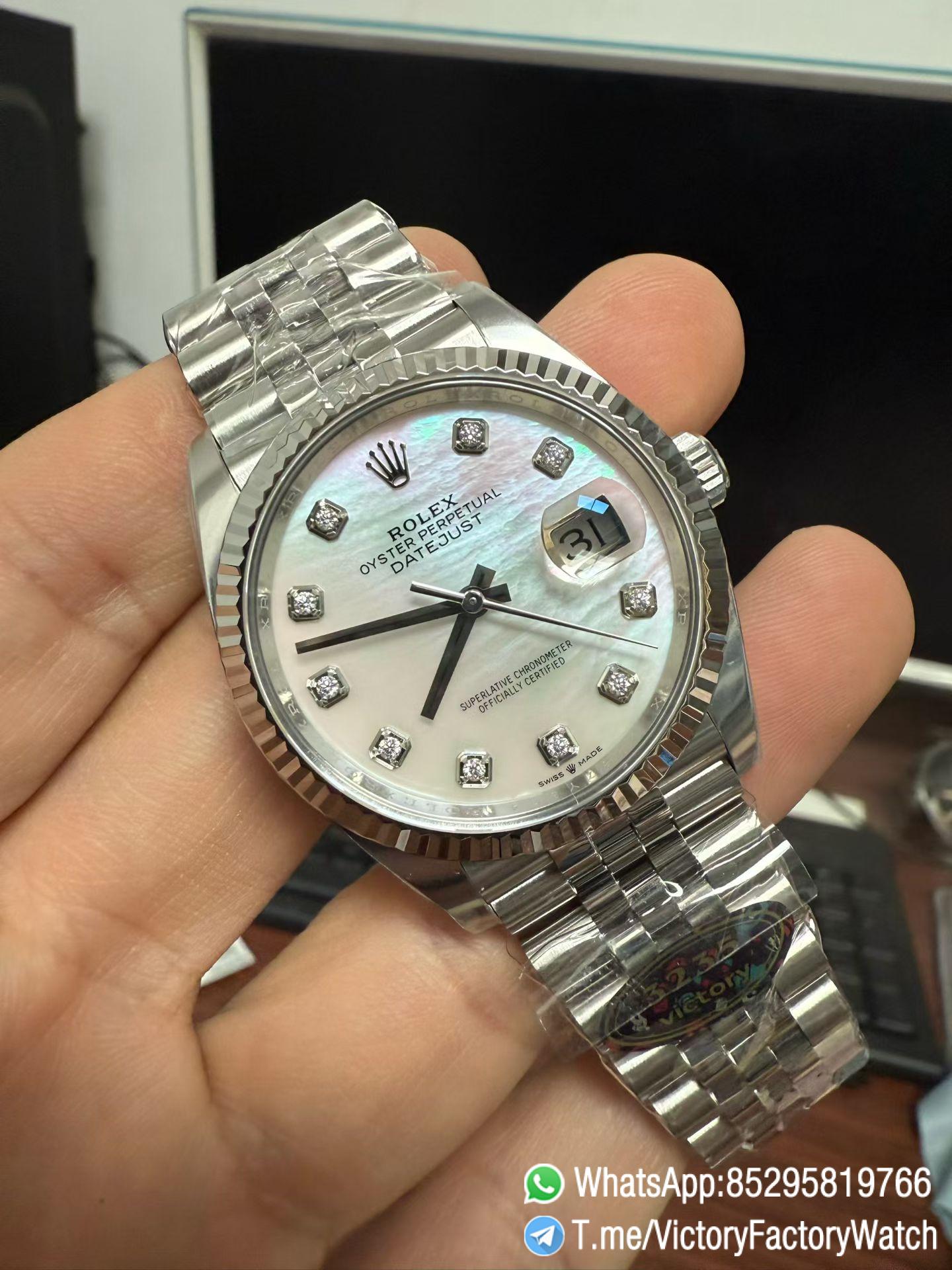 Victory Factory Watch VF DateJust 36MM 126234 MOP Diamond Set Dial Jubilee Bracelet DanDong 3235 Movement 02 Victory Factory Watch VF DateJust 36MM 126234 MOP Diamond Set Dial Jubilee Bracelet DanDong 3235 Movement 02