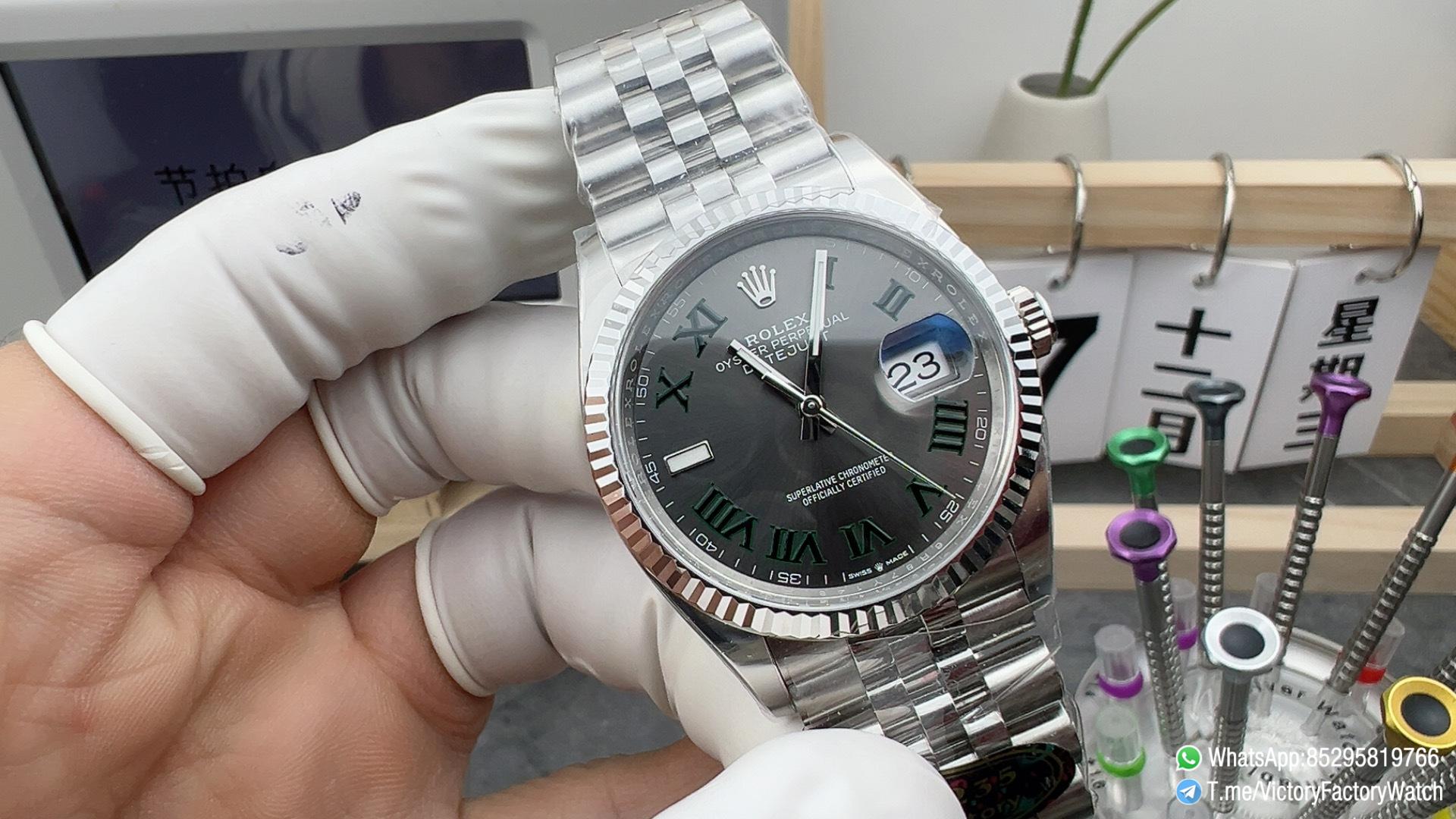 Victory Factory Watch VF DateJust 36MM 126234 Wimbledon Slate Dial Roman Indexes Jubilee Bracelet DD3235 01 Victory Factory Watch VF DateJust 36MM 126234 Wimbledon Slate Dial Roman Indexes Jubilee Bracelet DD3235 01