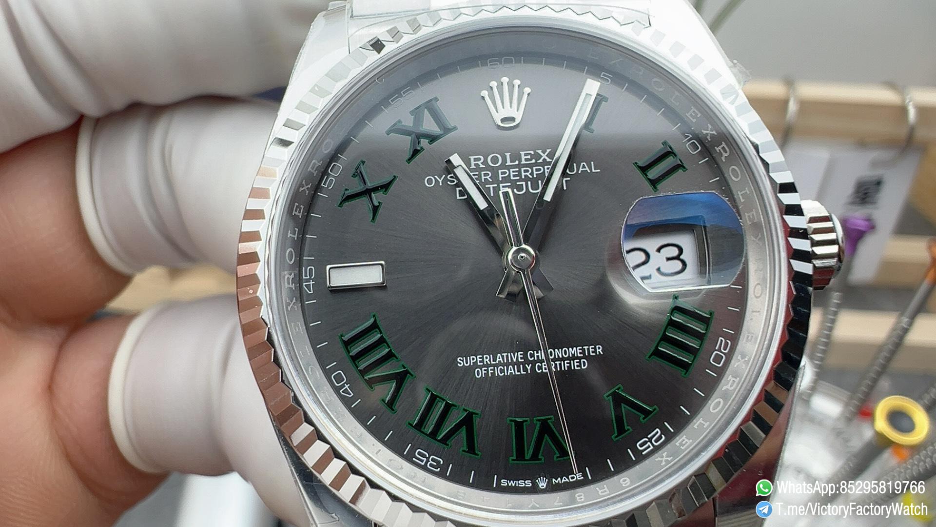 Victory Factory Watch VF DateJust 36MM 126234 Wimbledon Slate Dial Roman Indexes Jubilee Bracelet DD3235 02 Victory Factory Watch VF DateJust 36MM 126234 Wimbledon Slate Dial Roman Indexes Jubilee Bracelet DD3235 02