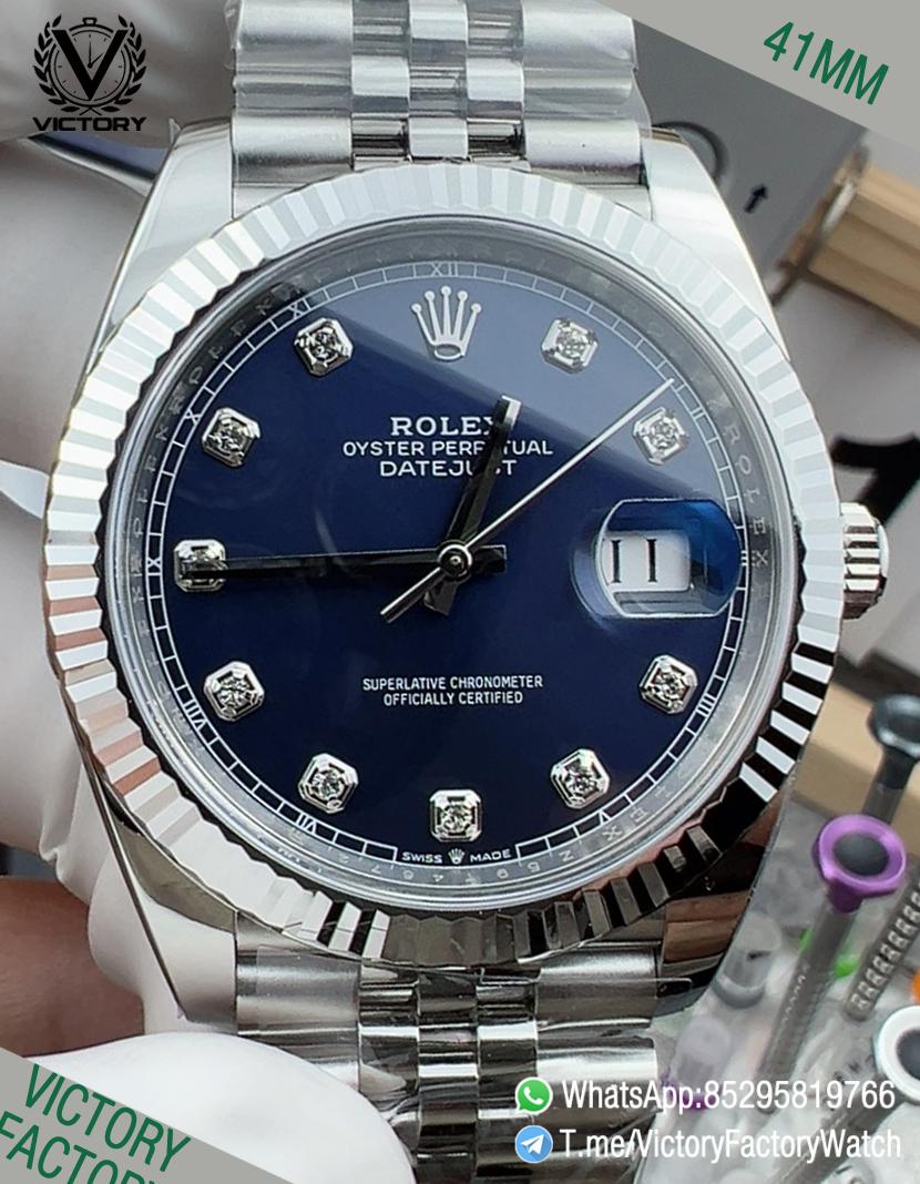 Victory Factory Watch VF DateJust 41MM 126334 Bright Blue Dial with Diamonds Set Jubilee Bracelet DD3235 Movement 00 Victory Factory Watch VF DateJust 41MM 126334 Bright Blue Dial with Diamonds Set Jubilee Bracelet DD3235 Movement 00