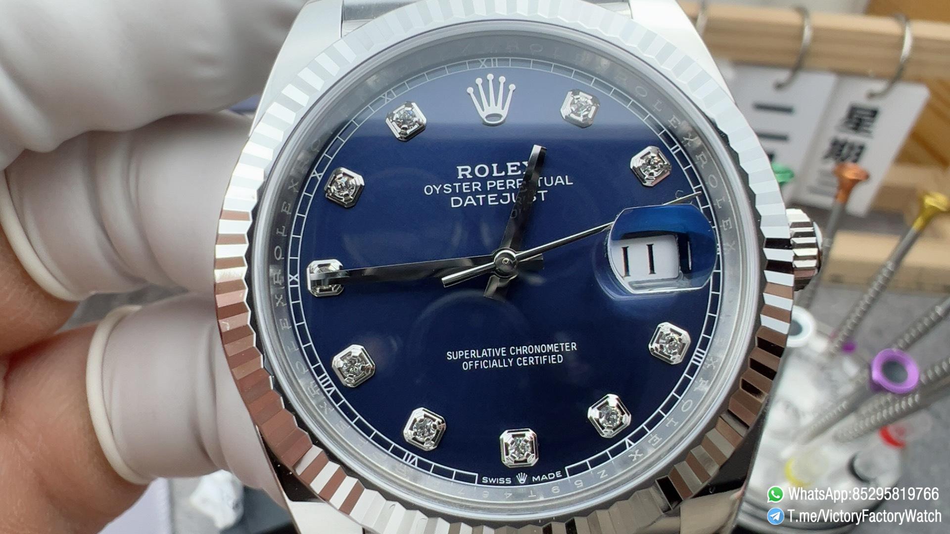 Victory Factory Watch VF DateJust 41MM 126334 Bright Blue Dial with Diamonds Set Jubilee Bracelet DD3235 Movement 02 Victory Factory Watch VF DateJust 41MM 126334 Bright Blue Dial with Diamonds Set Jubilee Bracelet DD3235 Movement 02