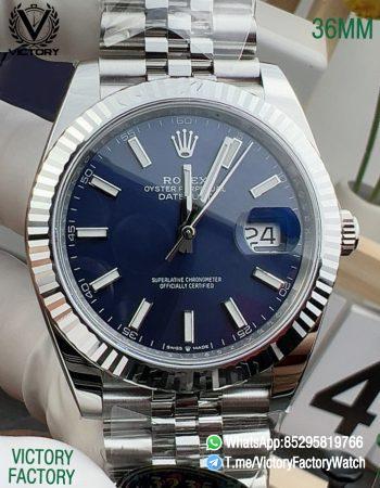 Victory Factory Watch VF Rolex DateJust 36MM 126234 Bright Blue Dial Jubilee Bracelet DanDong 3235 Movement 0000