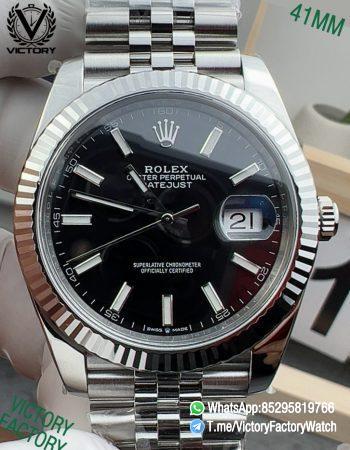 Victory Factory Watch VF Rolex DateJust 41MM 126334 Black Dial Jubilee Bracelet DanDong 3235 Movement 00