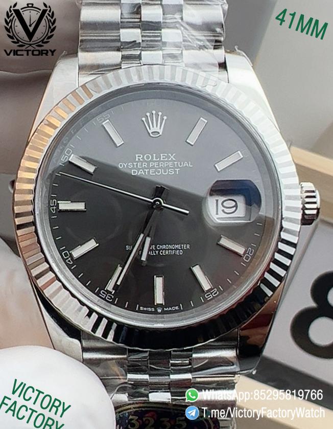 Victory Factory Watch VF Rolex DateJust 41MM 126334 Slate Dial Jubilee Bracelet DanDong 3235 Movement 00 Victory Factory Watch VF Rolex DateJust 41MM 126334 Slate Dial Jubilee Bracelet DanDong 3235 Movement 00