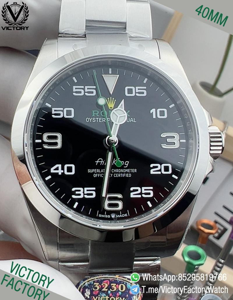 Victory Factory Watches Air King 126900 904L Steel Case Bracelet Black Dial Green Second Hand DD 3230 Calibre 0000 Victory Factory Watches Air King 126900 904L Steel Case Bracelet Black Dial Green Second Hand DD 3230 Calibre 0000
