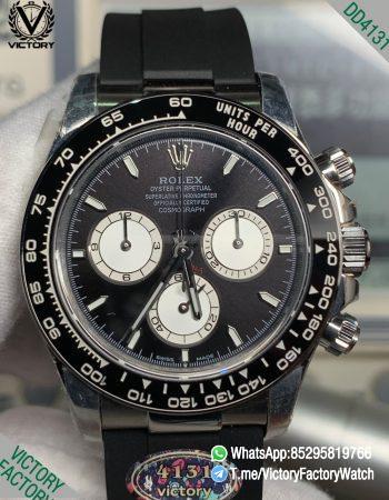 Vicotry Factory Watch Daytona 126519LN Black and Silver Dial Black Ceramic Bezel 904L Steel Case Oysterflex Strap DD4131 Movement 00