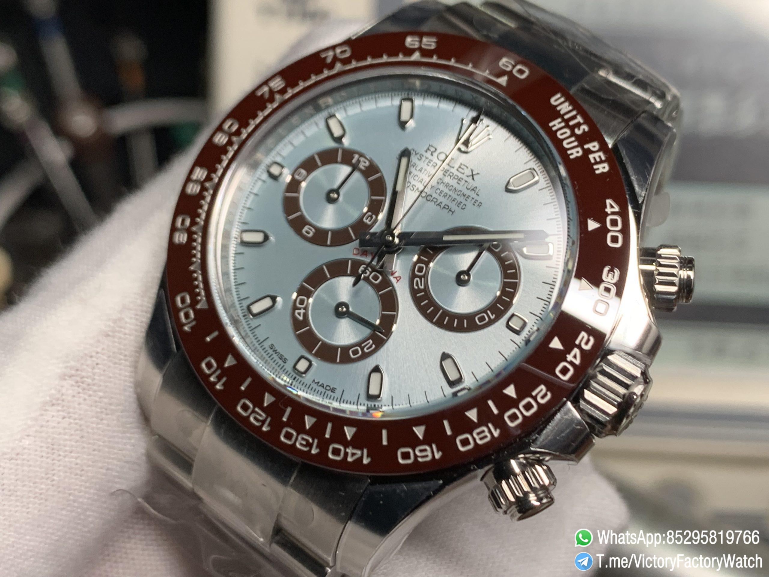 Victory Factory Watch Platinum Daytona 116506 Ice Blue Dial Brown Ceramic Bezel 904L Steel Case Oyster Bracelet DD4130 Movement 04 Victory Factory Watch Platinum Daytona 116506 Ice Blue Dial Brown Ceramic Bezel 904L Steel Case Oyster Bracelet DD4130 Movement 04