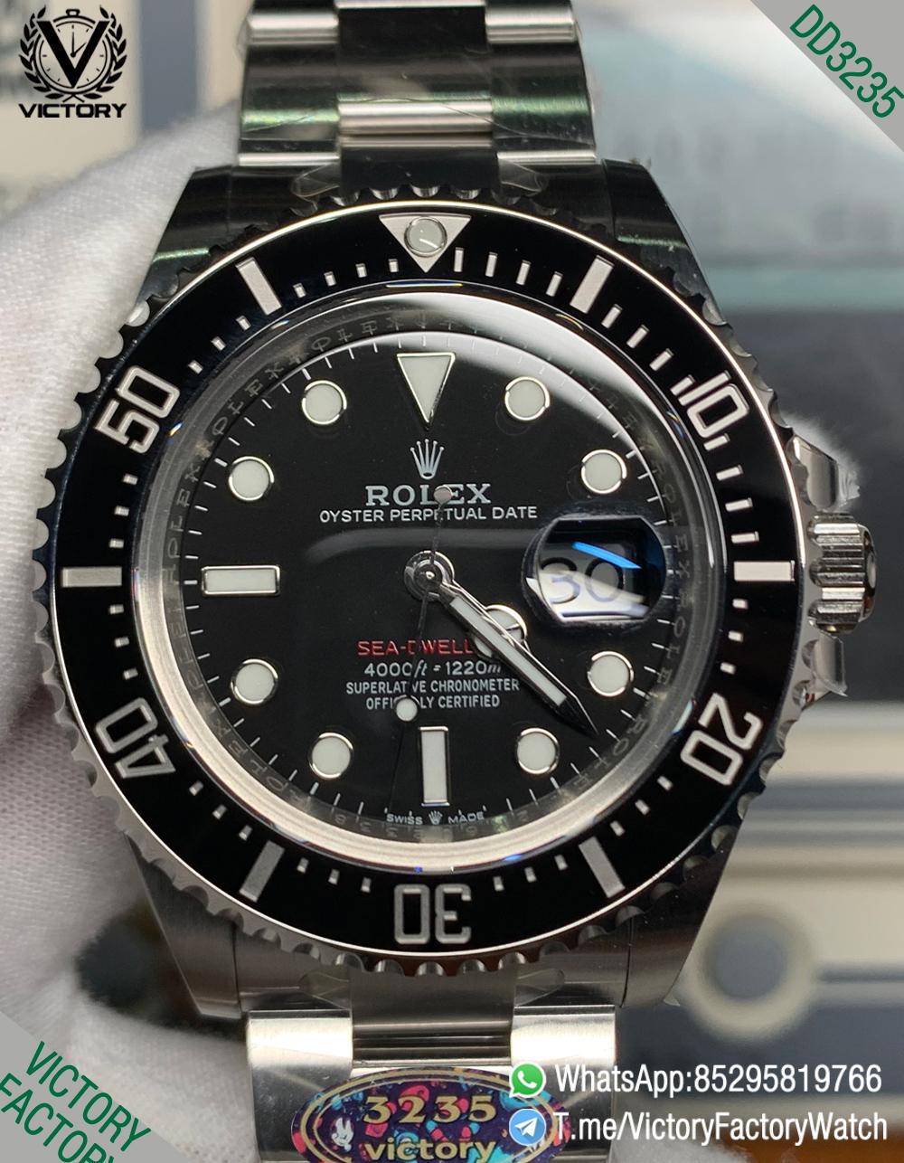 Victory Factory Watch Red Sea Dweller 43 Ref 126600 Black Dial Black Ceramic Bezel 904L Steel Case and Bracelet DD3235 Calibre 00 Victory Factory Watch Red Sea Dweller 43 Ref 126600 Black Dial Black Ceramic Bezel 904L Steel Case and Bracelet DD3235 Calibre 00