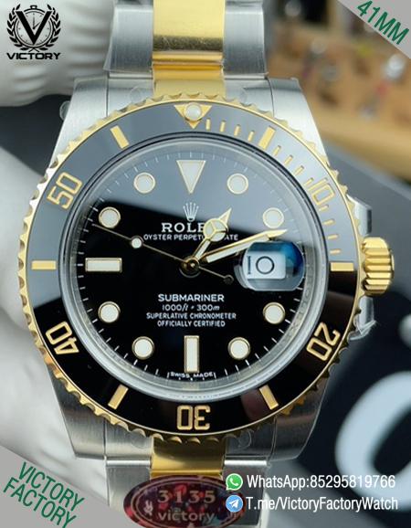 Victory Factory Watch Submariner 40 Ref 116613LN Black Dial Black Ceramic Bezel Yellow Gold and Steel Oyster Bracelet DD3135 Movement 000 Victory Factory Watch Submariner 40 Ref 116613LN Black Dial Black Ceramic Bezel Yellow Gold and Steel Oyster Bracelet DD3135 Movement 000
