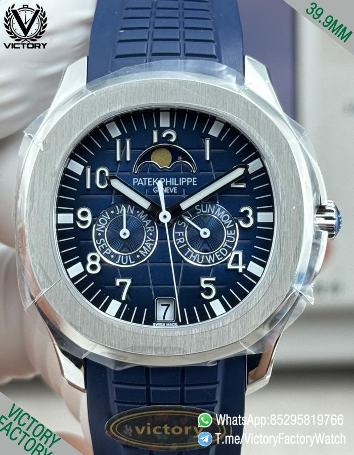 Victory Factory Watches Aquanaut 5261 Annual Calendar Blue Dial wtih Moonphase Months Day Display 316L Steel Metal DanDong 324 Movement 00 Victory Factory Watches Aquanaut 5261 Annual Calendar Blue Dial wtih Moonphase Months Day Display 316L Steel Metal DanDong 324 Movement 00