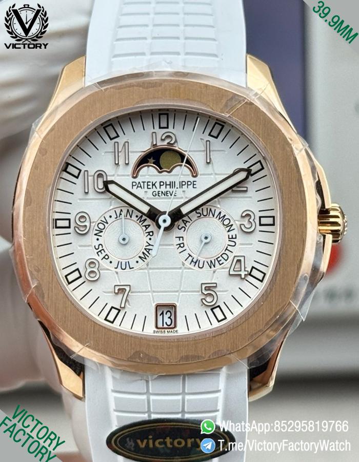 Victory Factory Watches Aquanaut Annual Calendar 5261R Rose Gold Case Complicated White Dial DanDong 324 Movement 00 Victory Factory Watches Aquanaut Annual Calendar 5261R Rose Gold Case Complicated White Dial DanDong 324 Movement 00