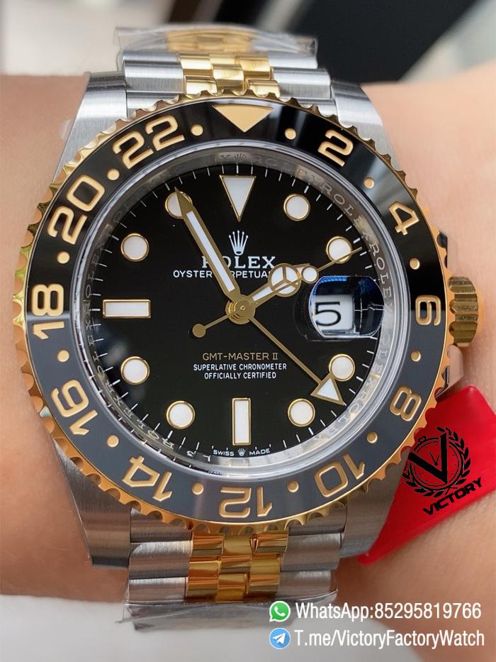 Victory Factory Rolex GMT Master II 126713GRNR Zombie Two Tone Black Grey Ceramic Bezel Black Dial Jubilee Bracelet DD3285 Calibre 000 Victory Factory Rolex GMT Master II 126713GRNR Zombie Two Tone Black Grey Ceramic Bezel Black Dial Jubilee Bracelet DD3285 Calibre 000