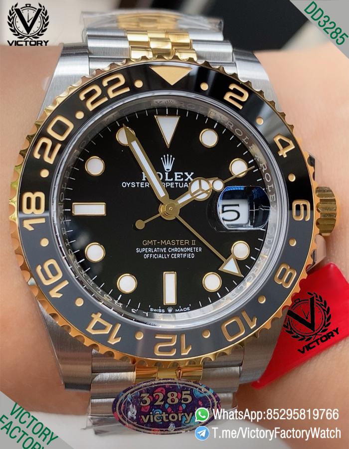 Victory Factory Rolex GMT Master II 126713GRNR Zombie Two Tone Black Grey Ceramic Bezel Black Dial Jubilee Bracelet DD3285 Calibre 00000 Victory Factory Rolex GMT Master II 126713GRNR Zombie Two Tone Black Grey Ceramic Bezel Black Dial Jubilee Bracelet DD3285 Calibre 00000