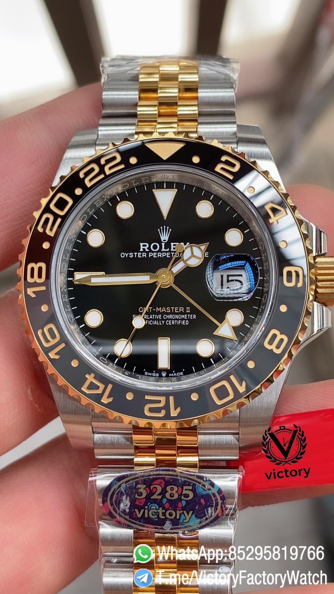 Victory Factory Rolex GMT Master II 126713GRNR Zombie Two Tone Black Grey Ceramic Bezel Black Dial Jubilee Bracelet DD3285 Calibre 01 1 Victory Factory Rolex GMT Master II 126713GRNR Zombie Two Tone Black Grey Ceramic Bezel Black Dial Jubilee Bracelet DD3285 Calibre 01 1