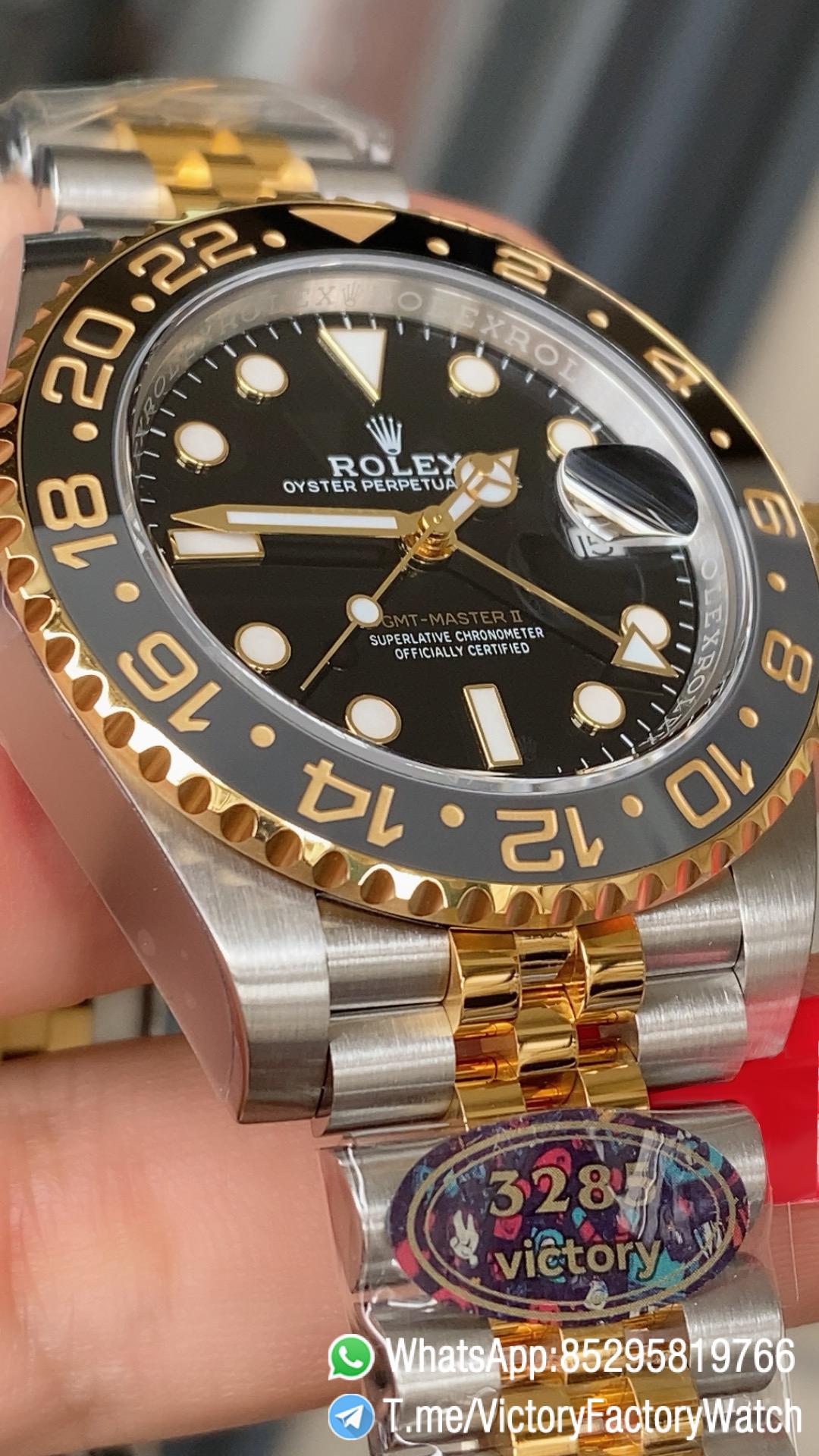 Victory Factory Rolex GMT Master II 126713GRNR Zombie Two Tone Black Grey Ceramic Bezel Black Dial Jubilee Bracelet DD3285 Calibre 02 Victory Factory Rolex GMT Master II 126713GRNR Zombie Two Tone Black Grey Ceramic Bezel Black Dial Jubilee Bracelet DD3285 Calibre 02