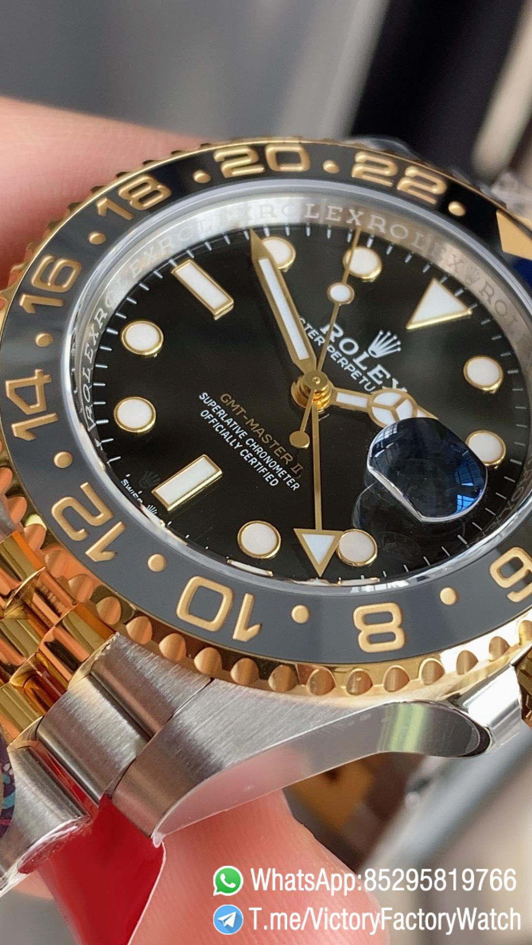Victory Factory Rolex GMT Master II 126713GRNR Zombie Two Tone Black Grey Ceramic Bezel Black Dial Jubilee Bracelet DD3285 Calibre 04 Victory Factory Rolex GMT Master II 126713GRNR Zombie Two Tone Black Grey Ceramic Bezel Black Dial Jubilee Bracelet DD3285 Calibre 04