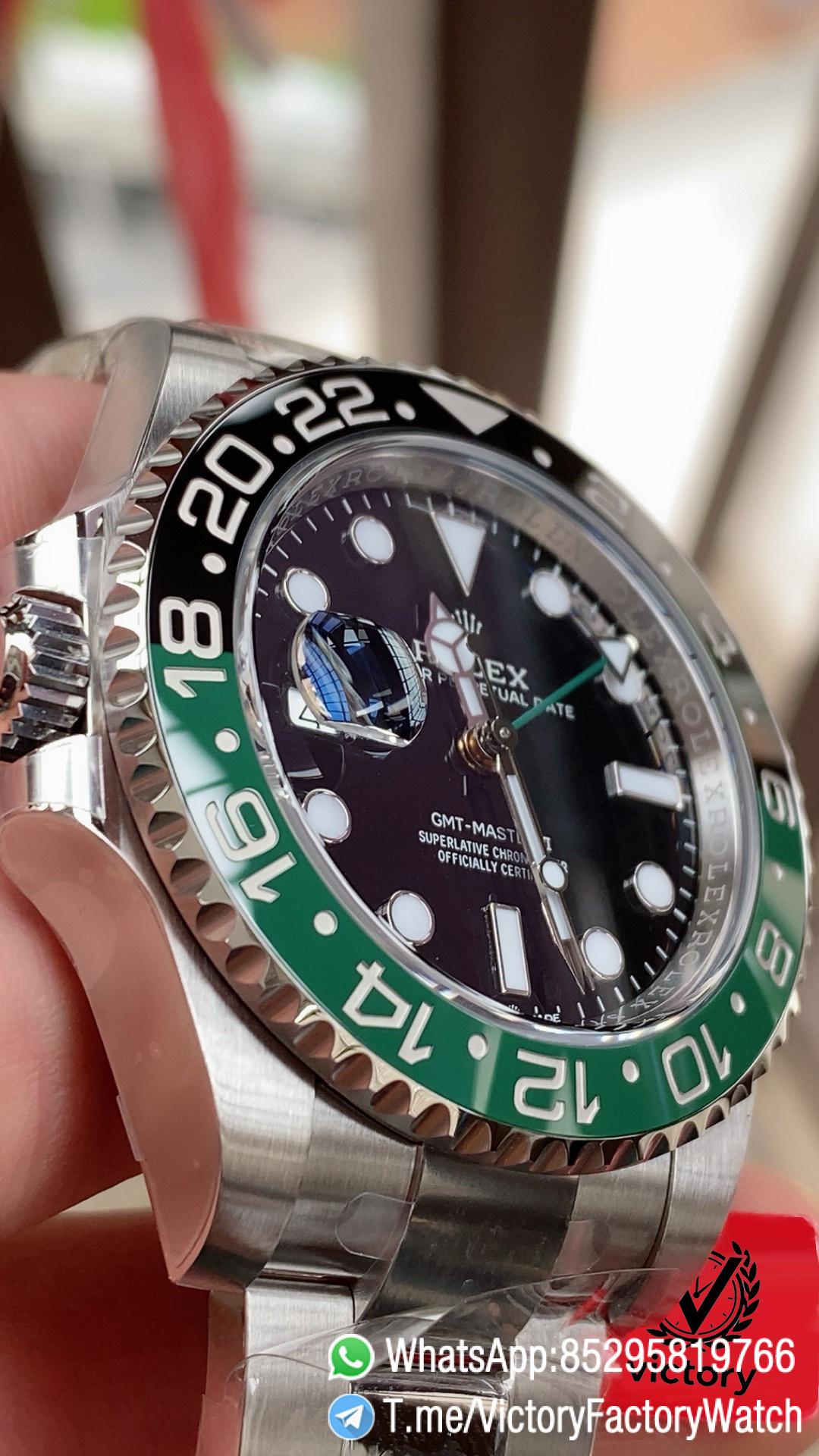 Victory Factory Rolex GMT Master II Sprite 126720VTNR Black Green Ceramic Bezel Black Dial 904L Steel Metal Jubilee Bracelet DD3285 Calibre 02 Victory Factory Rolex GMT Master II Sprite 126720VTNR Black Green Ceramic Bezel Black Dial 904L Steel Metal Jubilee Bracelet DD3285 Calibre 02