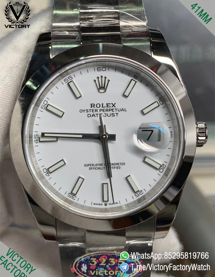 Victory Factory Watch V Factory Datejust 41mm 126300 White Dial Smooth Bezel 904L Steel Material Oyster Bracelet DD3235 Calibre 000 Victory Factory Watch V Factory Datejust 41mm 126300 White Dial Smooth Bezel 904L Steel Material Oyster Bracelet DD3235 Calibre 000