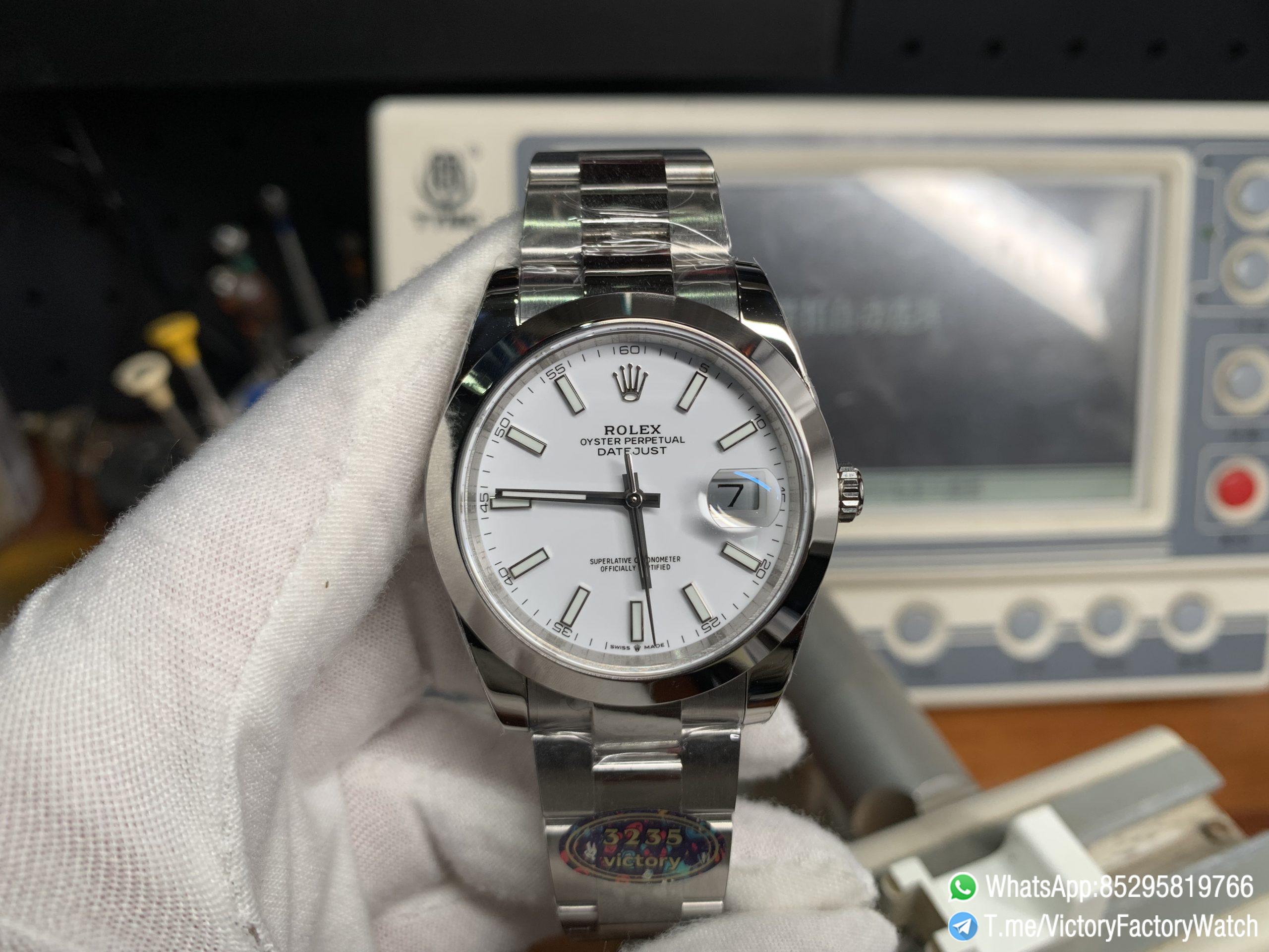 Victory Factory Watch V Factory Datejust 41mm 126300 White Dial Smooth Bezel 904L Steel Material Oyster Bracelet DD3235 Calibre 01 Victory Factory Watch V Factory Datejust 41mm 126300 White Dial Smooth Bezel 904L Steel Material Oyster Bracelet DD3235 Calibre 01