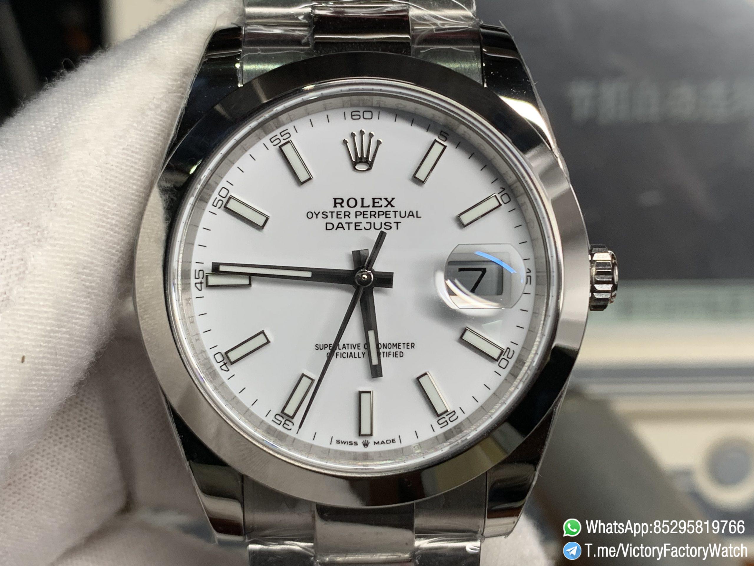 Victory Factory Watch V Factory Datejust 41mm 126300 White Dial Smooth Bezel 904L Steel Material Oyster Bracelet DD3235 Calibre 02 Victory Factory Watch V Factory Datejust 41mm 126300 White Dial Smooth Bezel 904L Steel Material Oyster Bracelet DD3235 Calibre 02