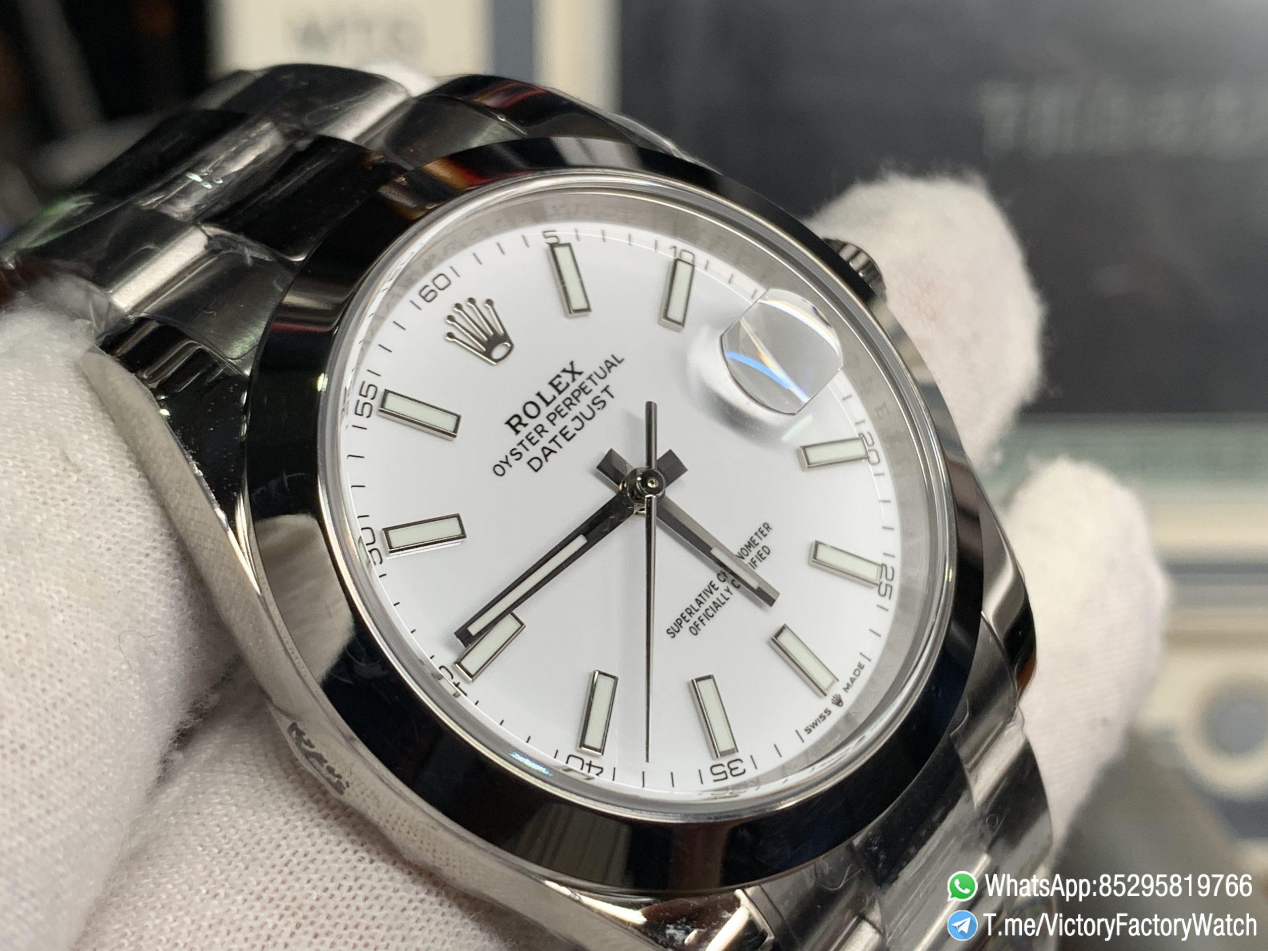 Victory Factory Watch V Factory Datejust 41mm 126300 White Dial Smooth Bezel 904L Steel Material Oyster Bracelet DD3235 Calibre 03 Victory Factory Watch V Factory Datejust 41mm 126300 White Dial Smooth Bezel 904L Steel Material Oyster Bracelet DD3235 Calibre 03