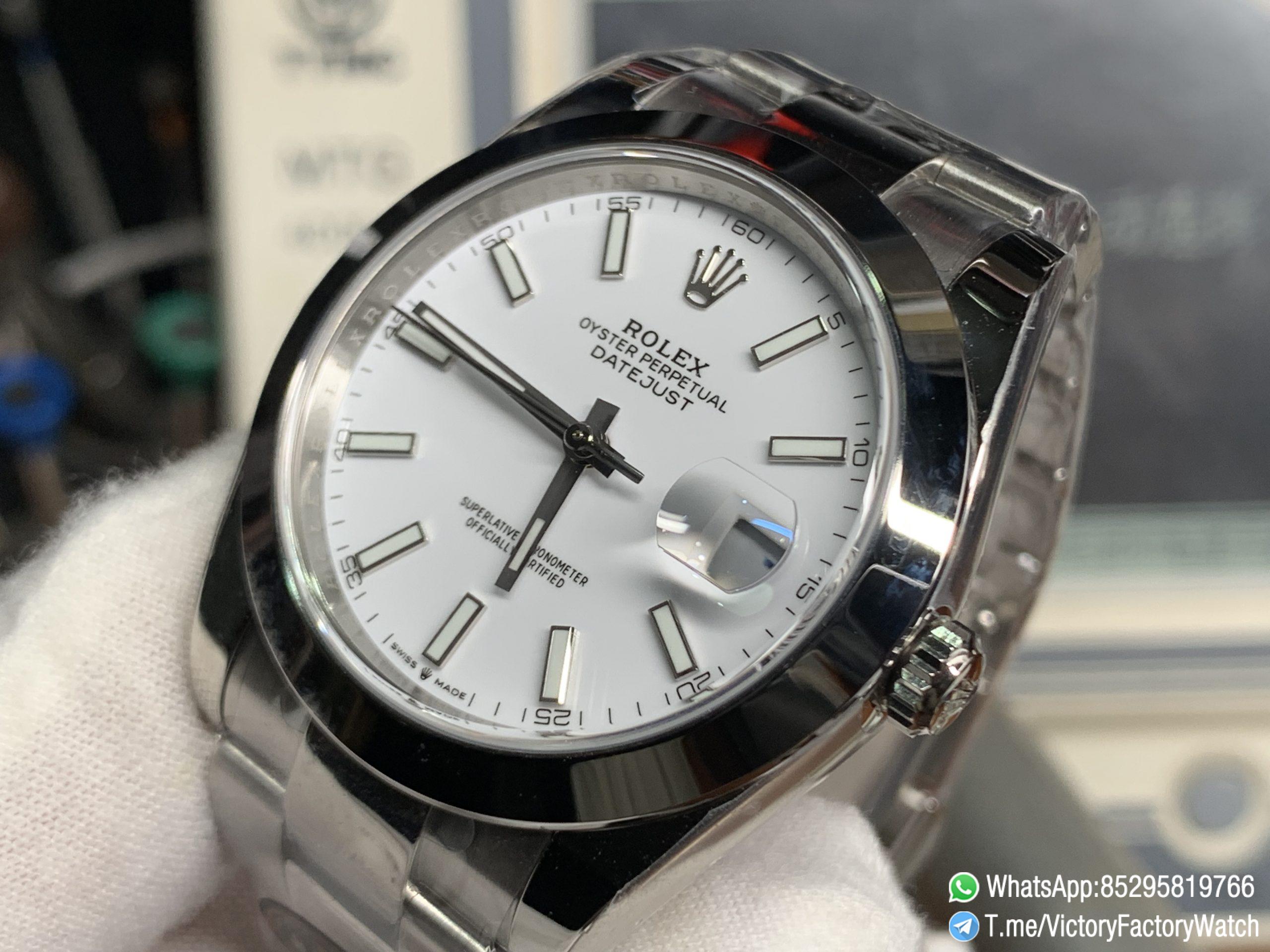 Victory Factory Watch V Factory Datejust 41mm 126300 White Dial Smooth Bezel 904L Steel Material Oyster Bracelet DD3235 Calibre 04 Victory Factory Watch V Factory Datejust 41mm 126300 White Dial Smooth Bezel 904L Steel Material Oyster Bracelet DD3235 Calibre 04